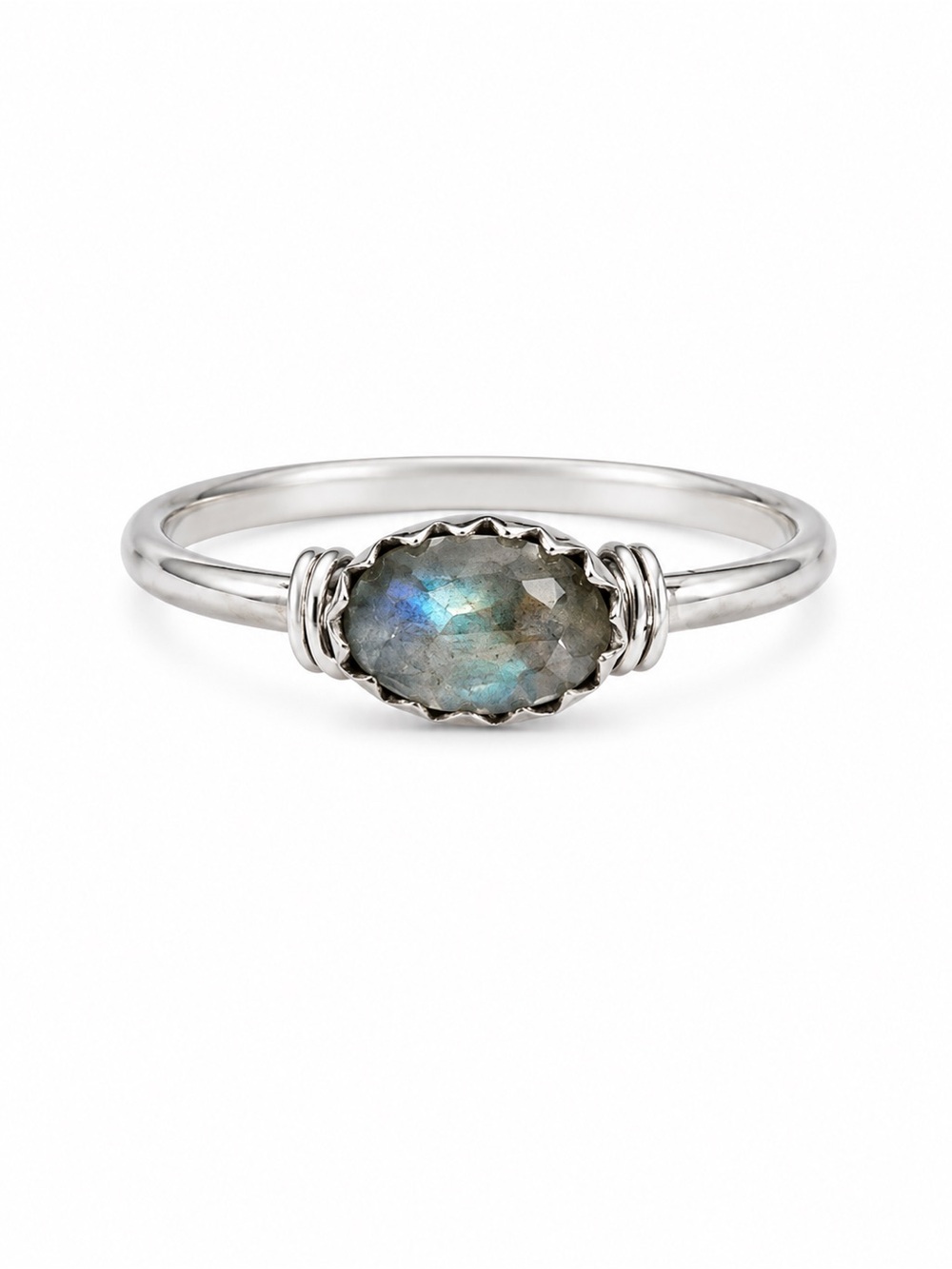 S925 Labradorite East West Legacy Ring